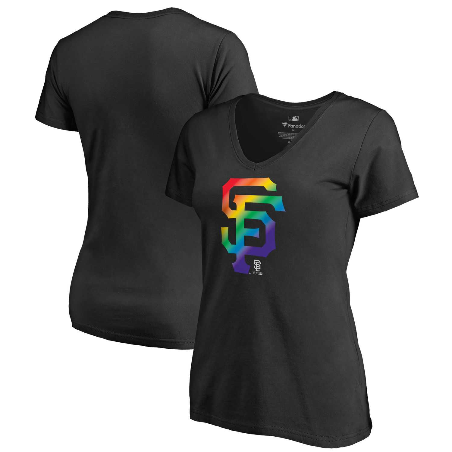 Women San Francisco Giants Fanatics Branded Pride Black T Shirt Fyun